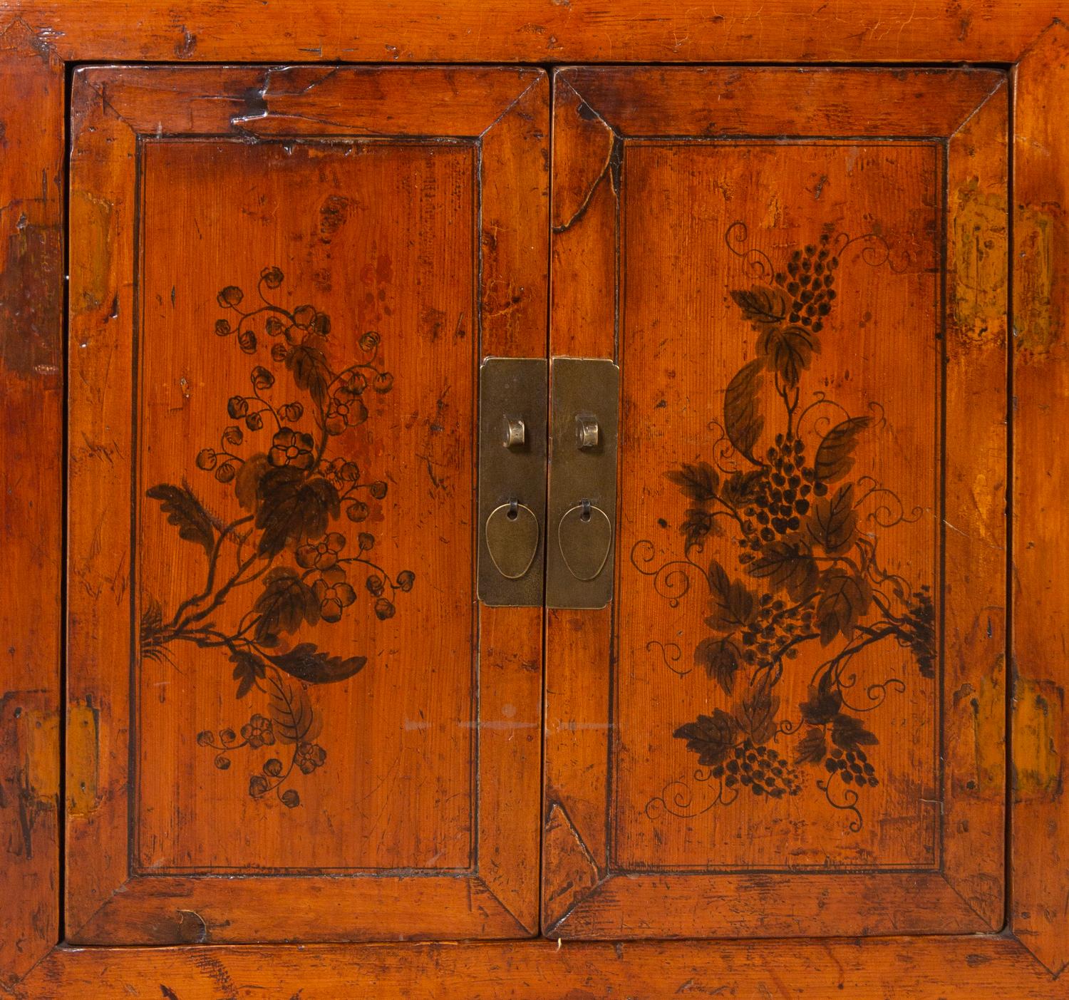 A Chinese Export Paint Decorated Serving Cabinet