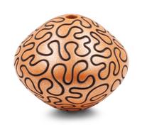 Seed Jar with Micaceous Finish, deeply carved with artist's puzzle design