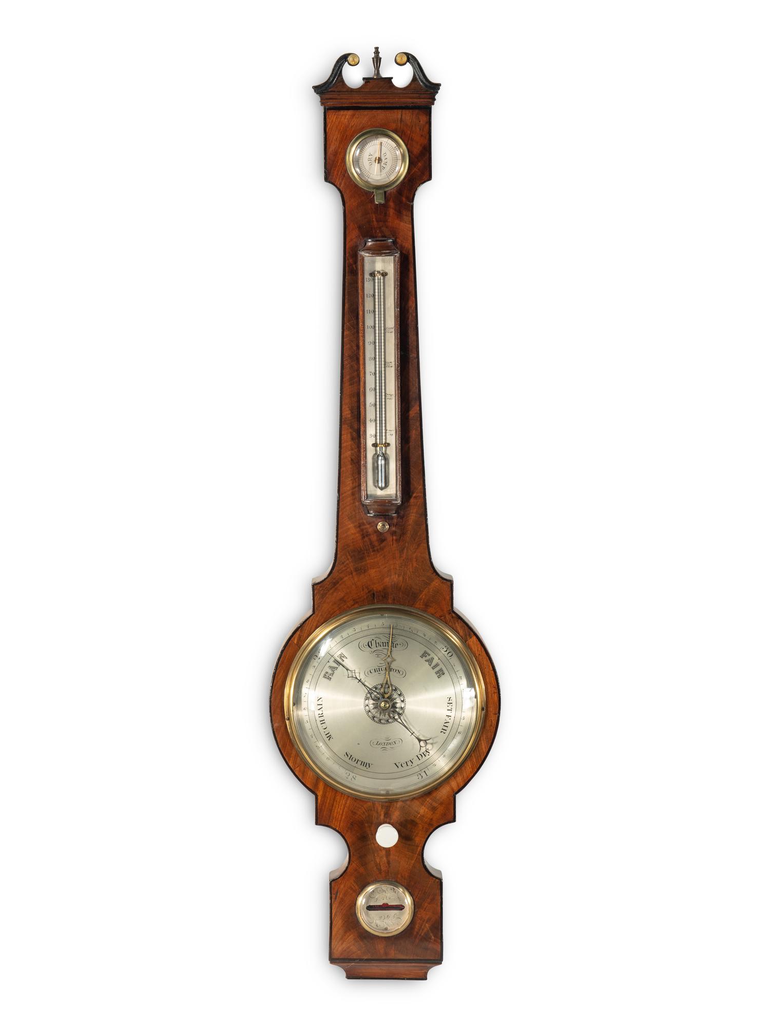 An English Mahogany Wheel Barometer