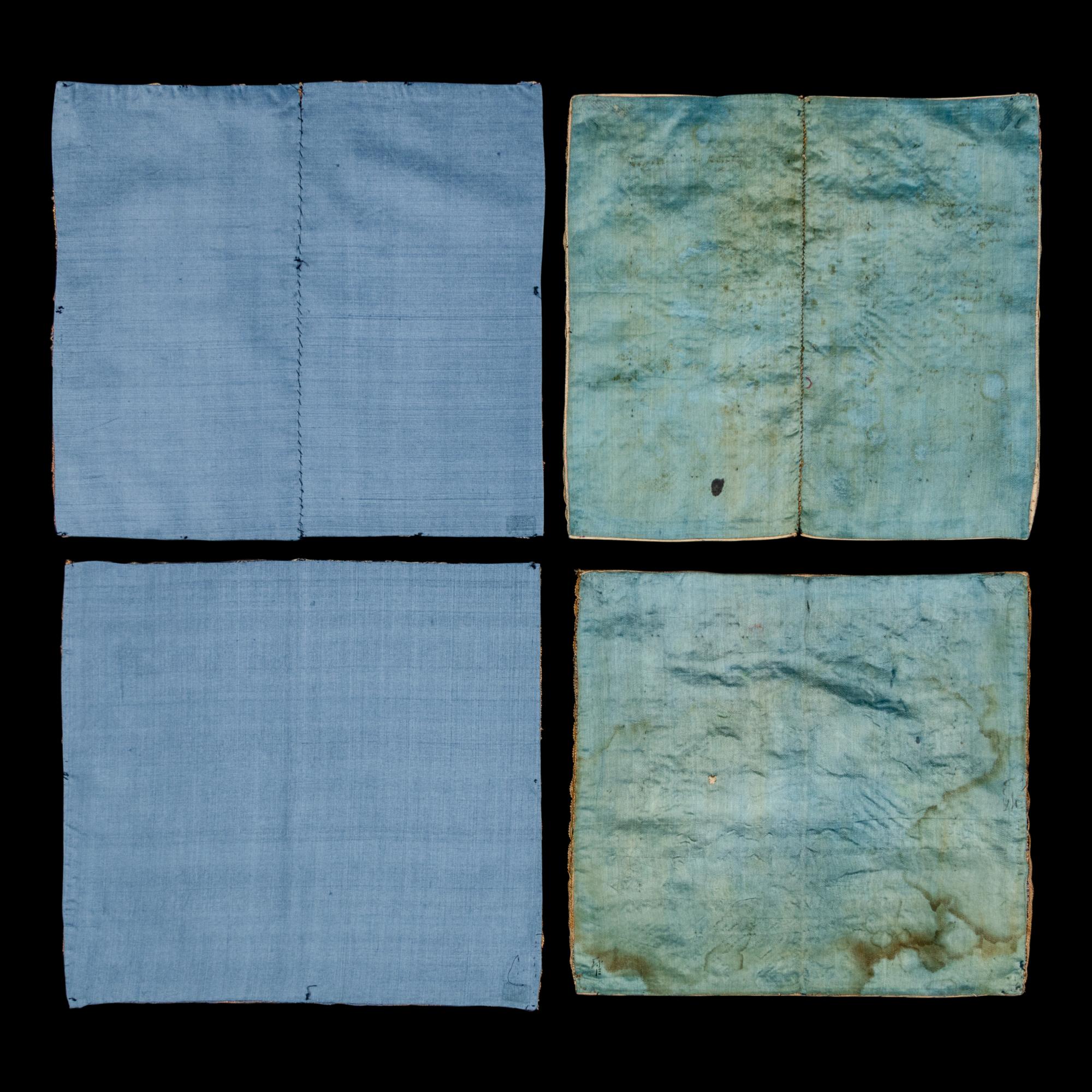 Two Pairs of Chinese Kesi Silk 'Silver Pheasant' Rank Badges, 19th Century 清晚期 緙絲五品文官白鷴補子兩對