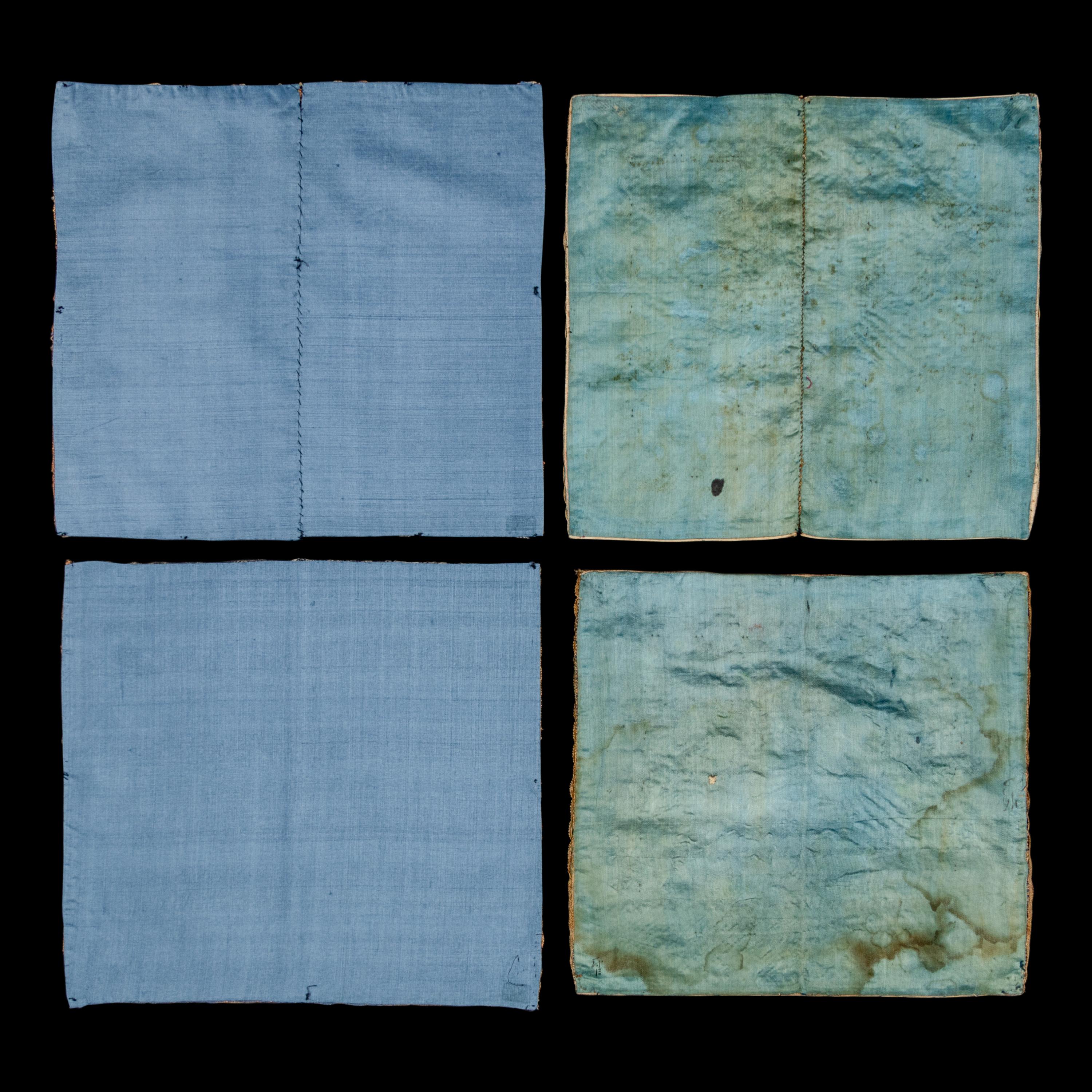 Two Pairs of Chinese Kesi Silk 'Silver Pheasant' Rank Badges, 19th Century 清晚期 緙絲五品文官白鷴補子兩對
