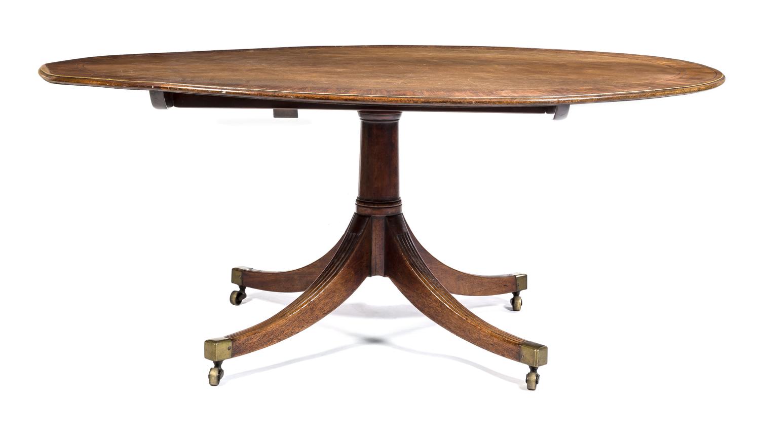 A George III Mahogany Breakfast Table Height 28 x width 64 1/4 x depth 46 inches. — 19TH CENTURY