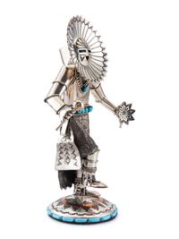 Sterling Silver and Coper Katsina, with Turquoise Accents