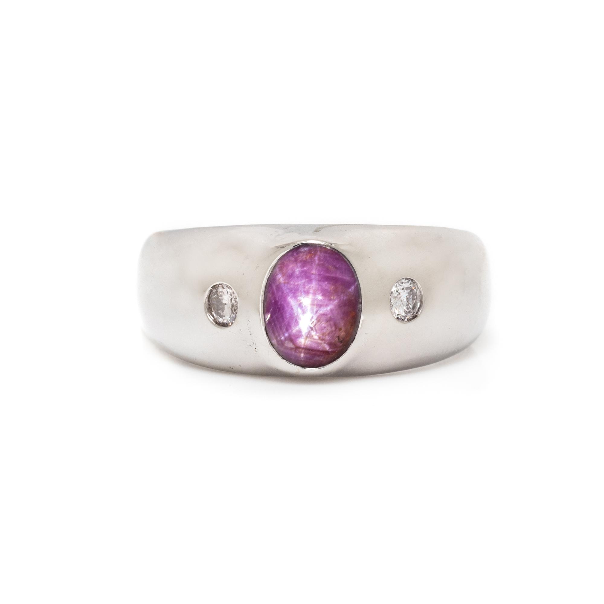 STAR RUBY AND DIAMOND RING