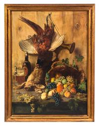 Oreste Costa, (Italian, 1851-1901), Still Life with Game, Tankard and Fruit