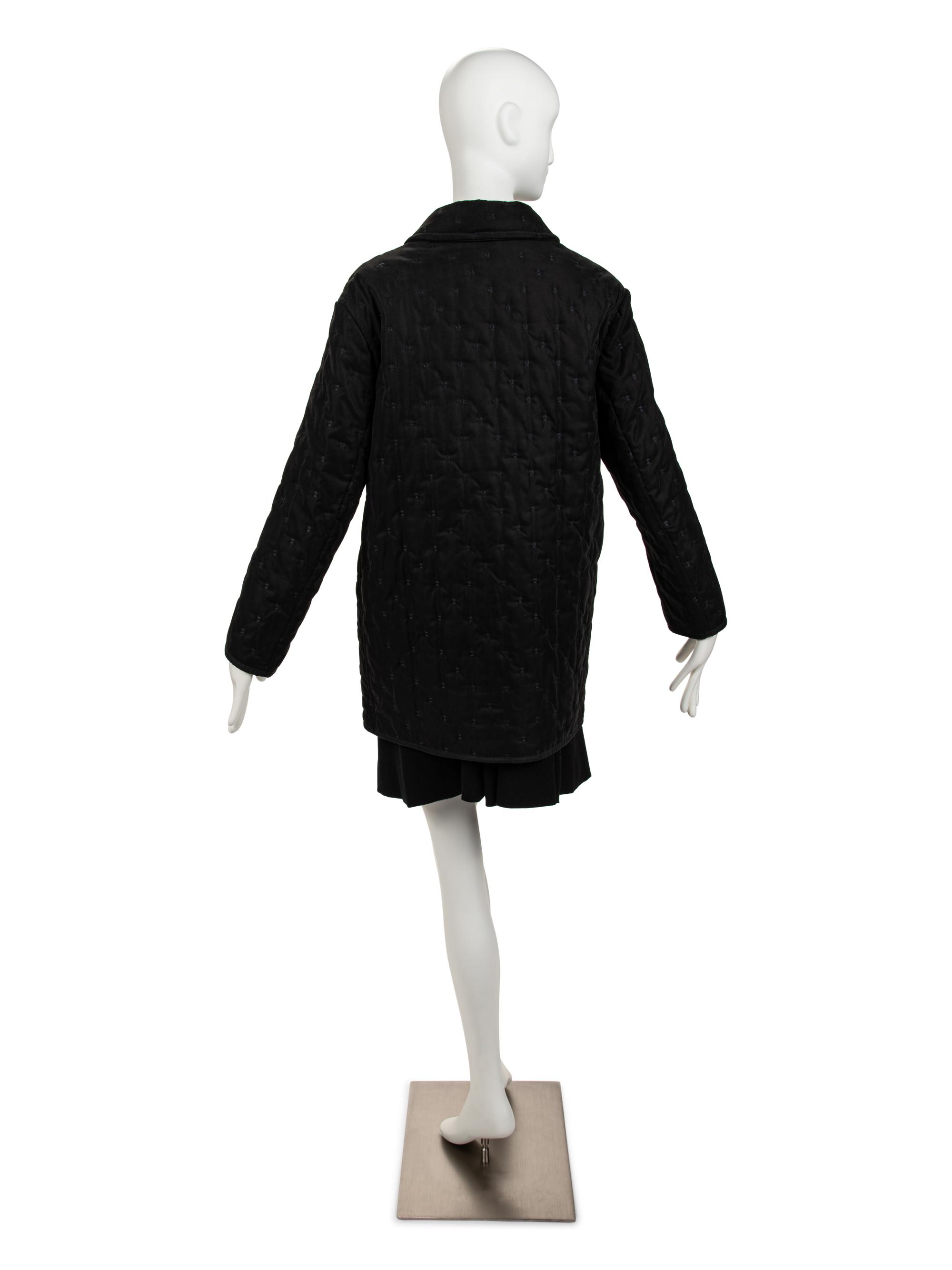 Hermès Black Coat Embroidered with Dots