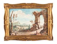 French School, (19th Century), Village Landscape Scenes (a set of four works)