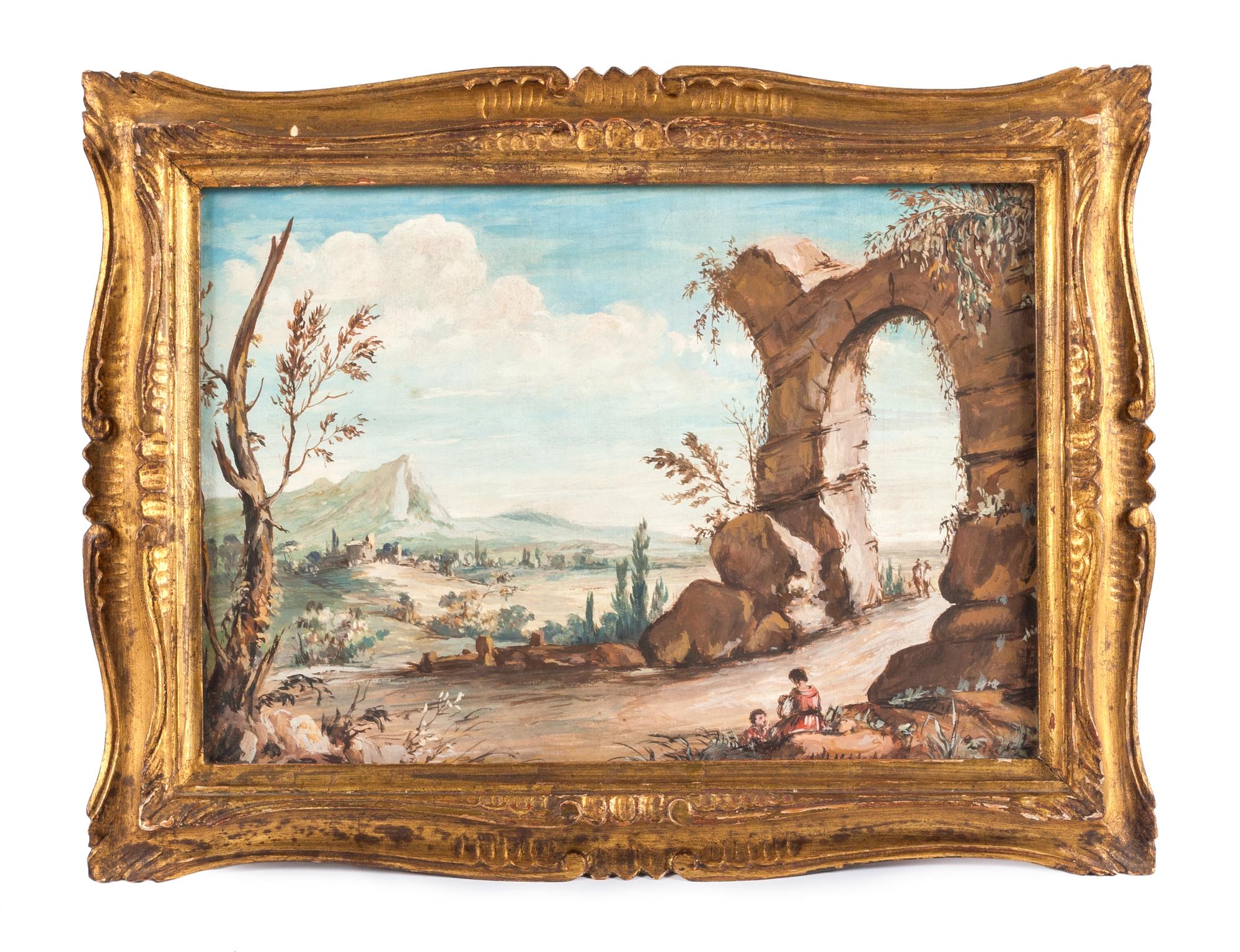 French School, (19th Century), Village Landscape Scenes (a set of four works)