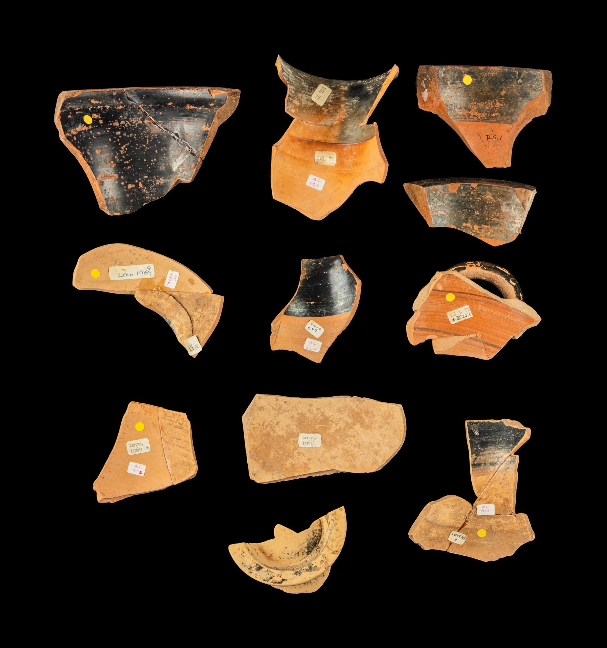 11 Attic and Corinthian Black-Figured Vase Fragments
