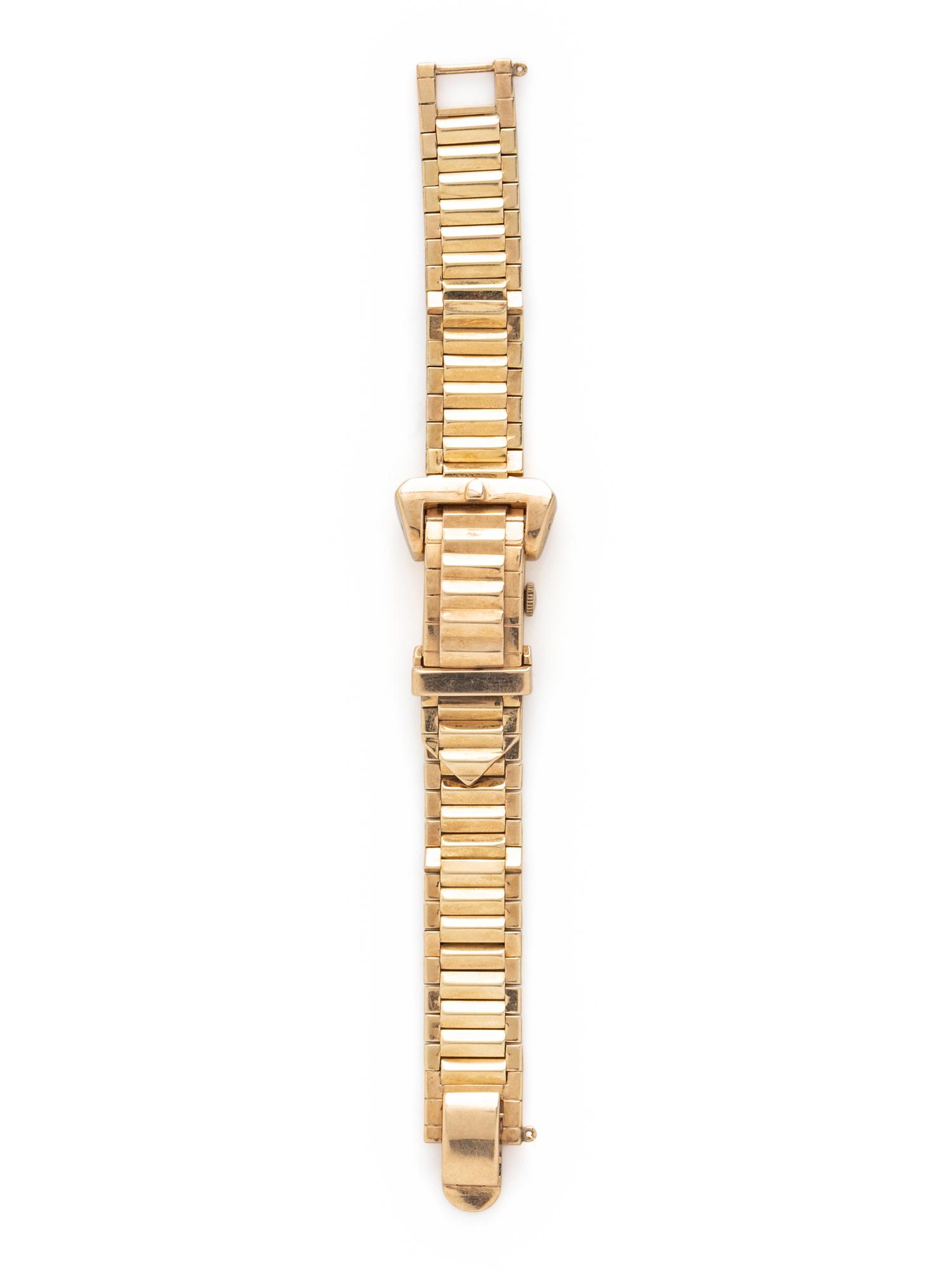 RETRO, PERRAUX, YELLOW GOLD SURPRISE BUCKLE WATCH