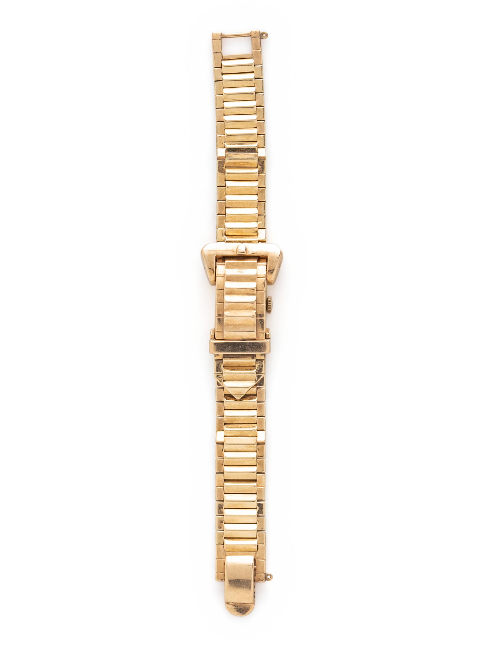 RETRO, PERRAUX, YELLOW GOLD SURPRISE BUCKLE WATCH