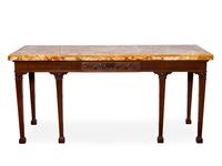 A George III Style Mahogany Marble Top Console Table — 20TH CENTURY