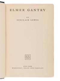 LEWIS, Sinclair (1885-1951). Elmer Gantry . New York: Harcourt, Brace and Company, 1927.