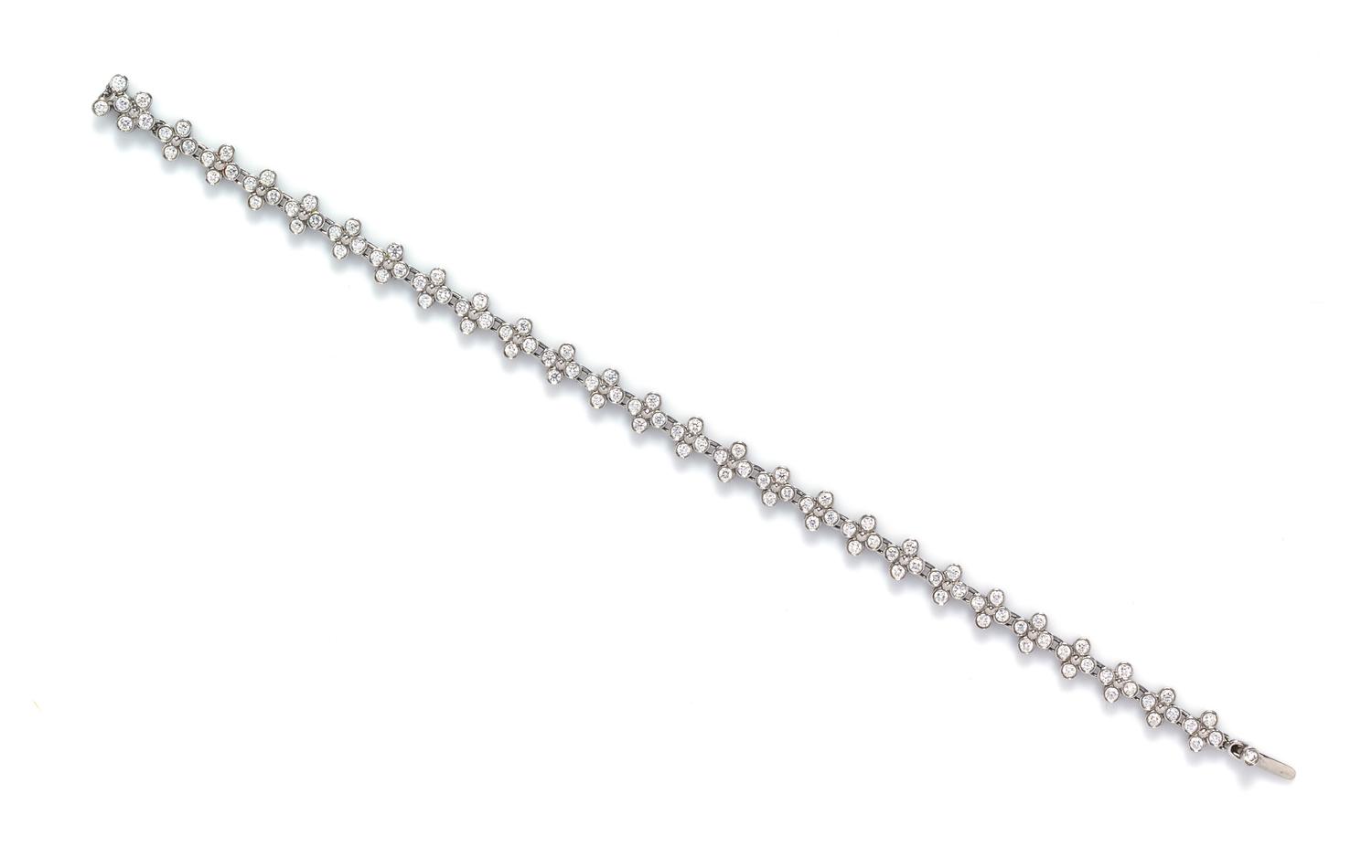 A Platinum and Diamond Lace Bracelet, Tiffany & Co., 9.10 dwts.