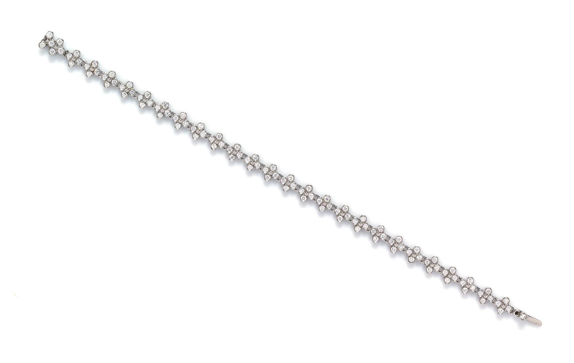 A Platinum and Diamond Lace Bracelet, Tiffany & Co., 9.10 dwts.