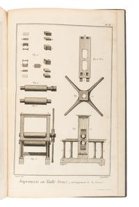 [PRINTING HISTORY]. DIDEROT, Denis (1713-1784) and Jean le Rond D'ALEMBERT (1717-1783). "Imprimerie en Caracteres" -- "Fonderie en Caracteres d'Imprimerie." Excerpted from: Encyclopédie, ou Dictionnaire Raisonné des Sciences, des arts et des métiers. Imprimerie en caractères. Fonderie en caractères d’imprimerie . [France: André-François Le Breton, ca 1760].