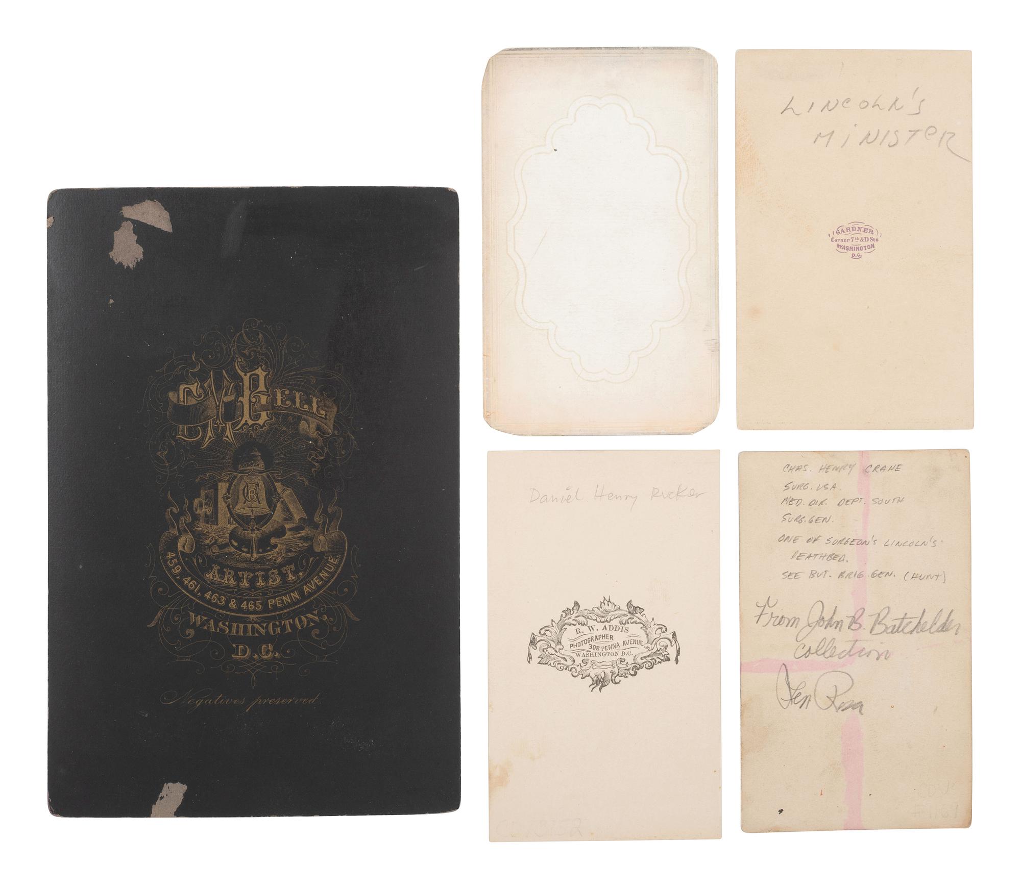 [LINCOLN, Abraham (1809-1865)]. Archive of items related to those attending the deathbed and autopsy of Lincoln.