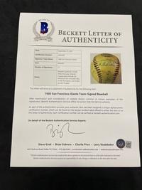 A 1950 New York Giants Team Signed Baseball Including Monte Irvin and A 1960 San Francisco Giants Team Signed Mini Baseball Including Orlando Cepeda and Willie McCovey (BAS Beckett Authentication Services Certified)