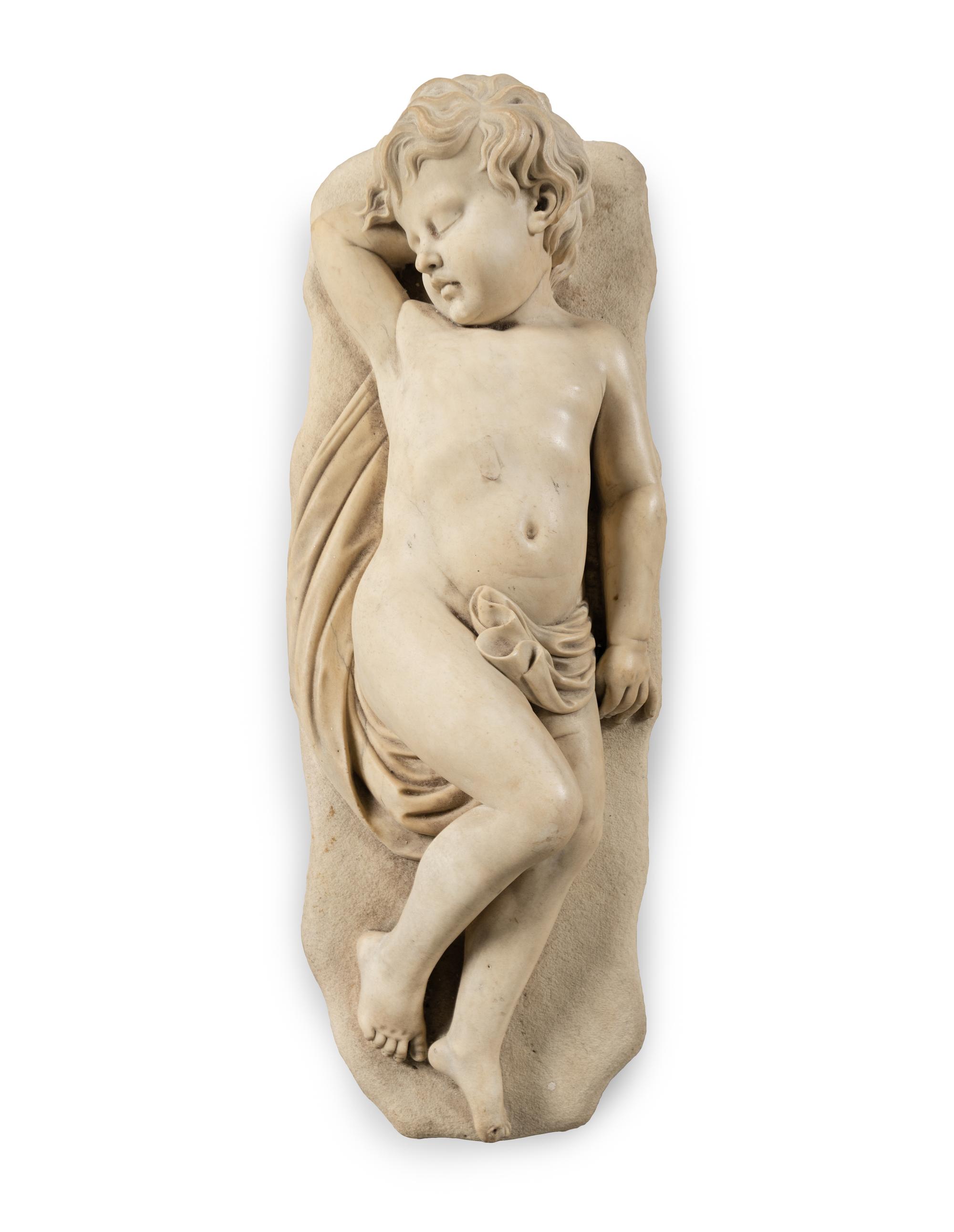 Two Large Composition Sculptures of Putti