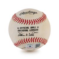 A Group of Four Milwaukee Braves Hall of Fame Signed Autograph Items Including Eddie Mathews and Warren Spahn (BAS Beckett Authentication Services Certified),