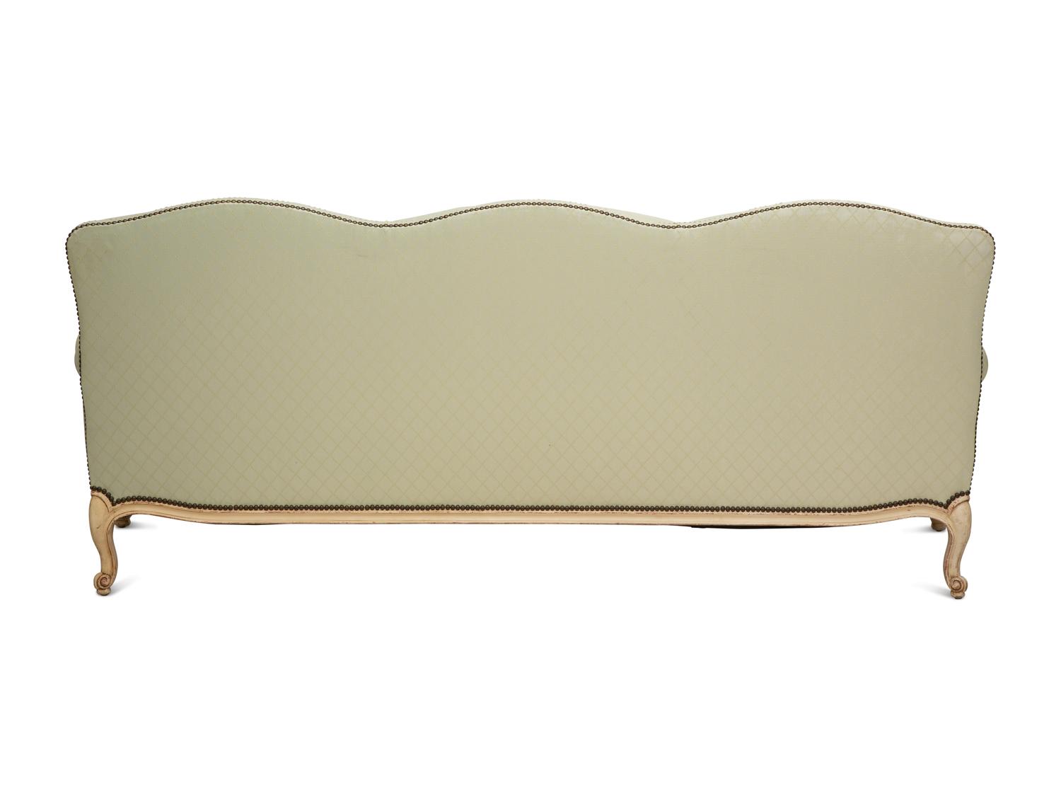 A Louis XV Style Painted Sofa with Scalamandré Upholstery