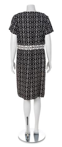 Elaine Ames Two-Piece Black and White Geometric Cotton Ensemble, 1960s No size label