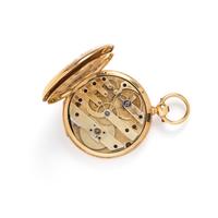 18K YELLOW GOLD HUNTER CASE POCKET WATCH