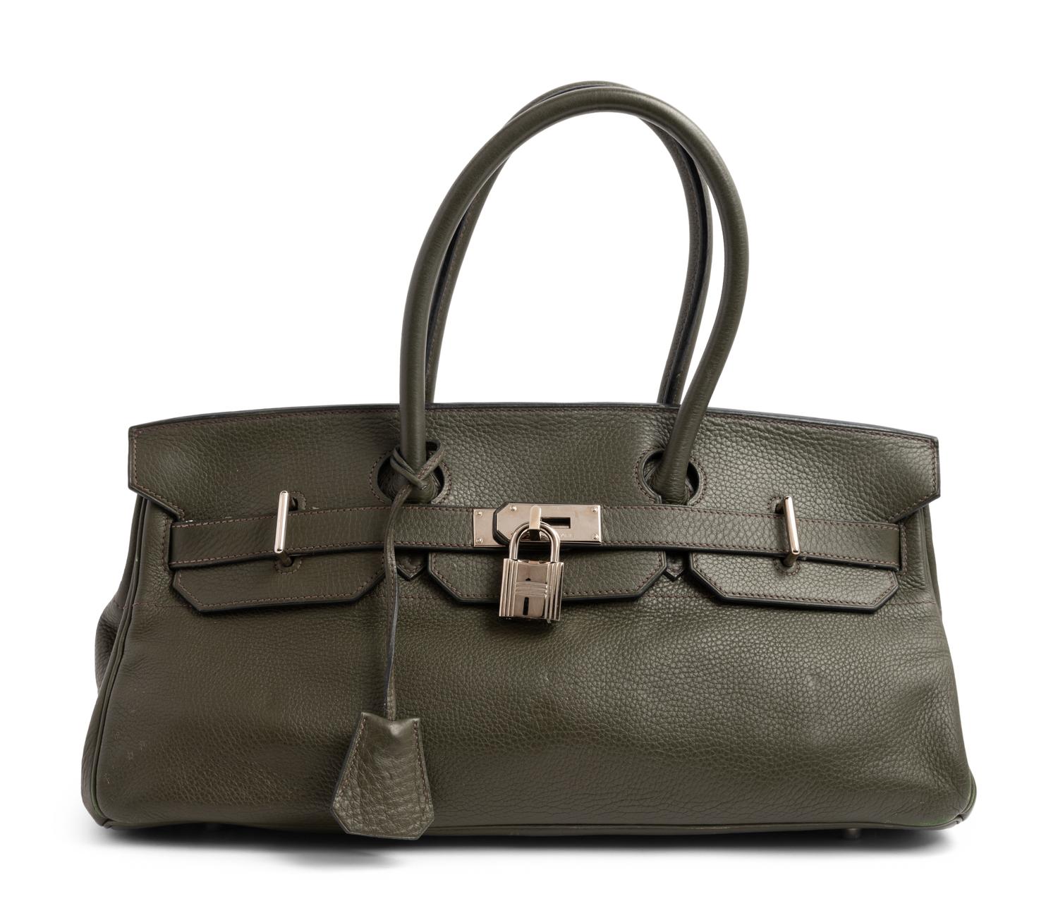 Hermès Vert Olive Taurillon Clemence Sac A Main Shoulder Birkin Bag, 2005