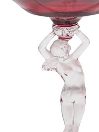 A Group of Clear and Ruby Glass Table Articles