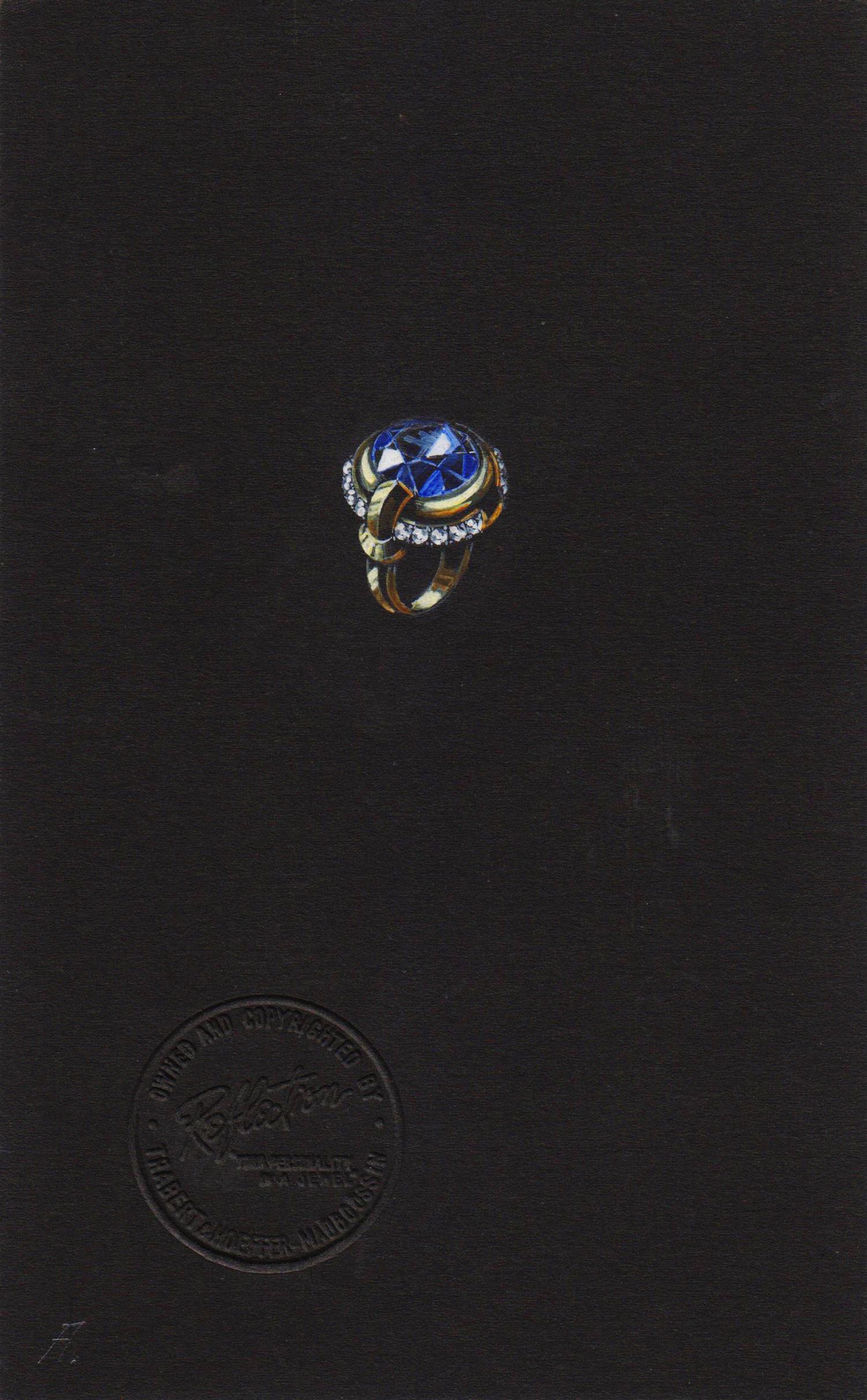 A Collection of Original Gouache on Paper Jewelry Designs by Anne Howe Geyer for Trabert & Hoeffer-Mauboussin,