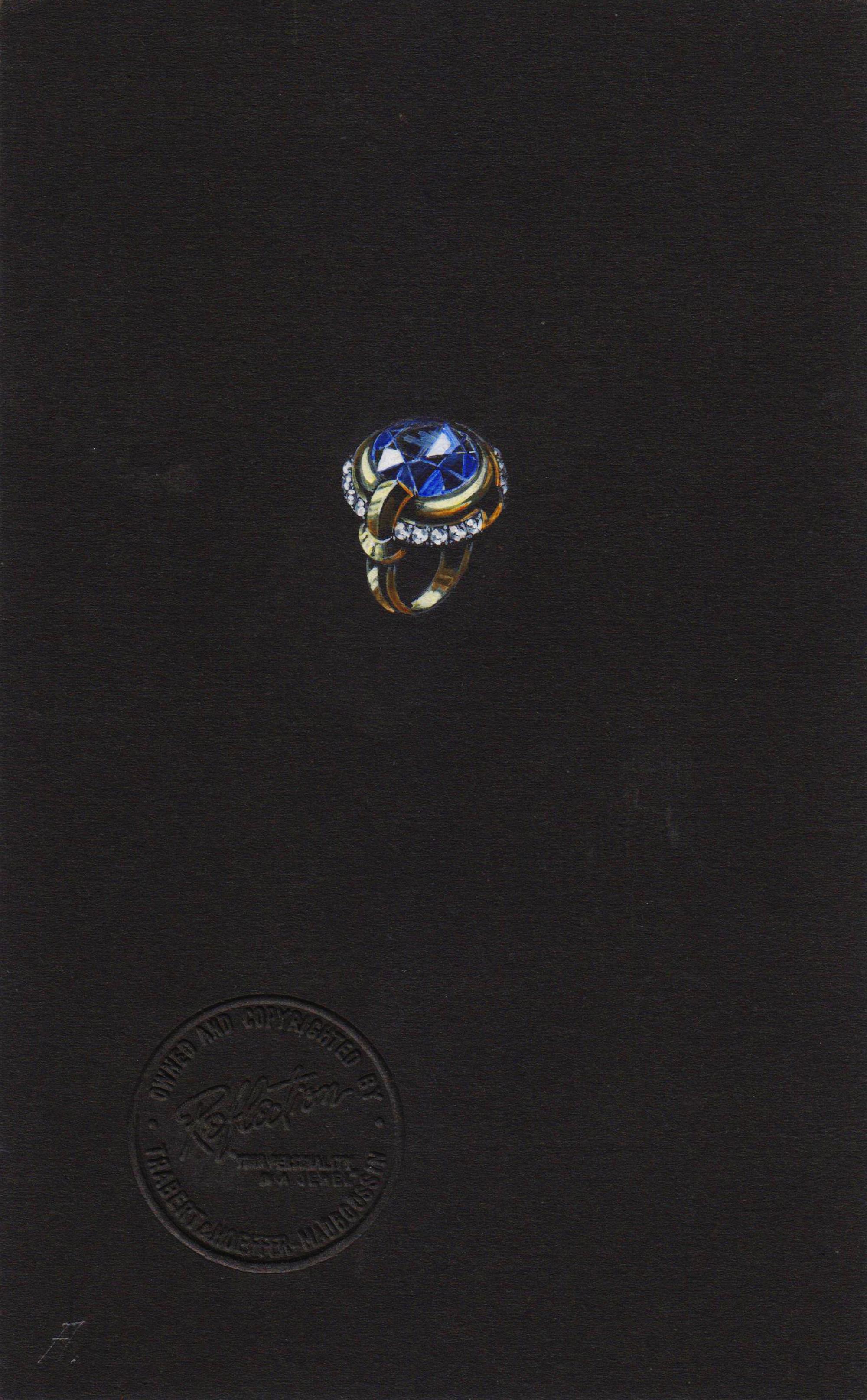 A Collection of Original Gouache on Paper Jewelry Designs by Anne Howe Geyer for Trabert & Hoeffer-Mauboussin,