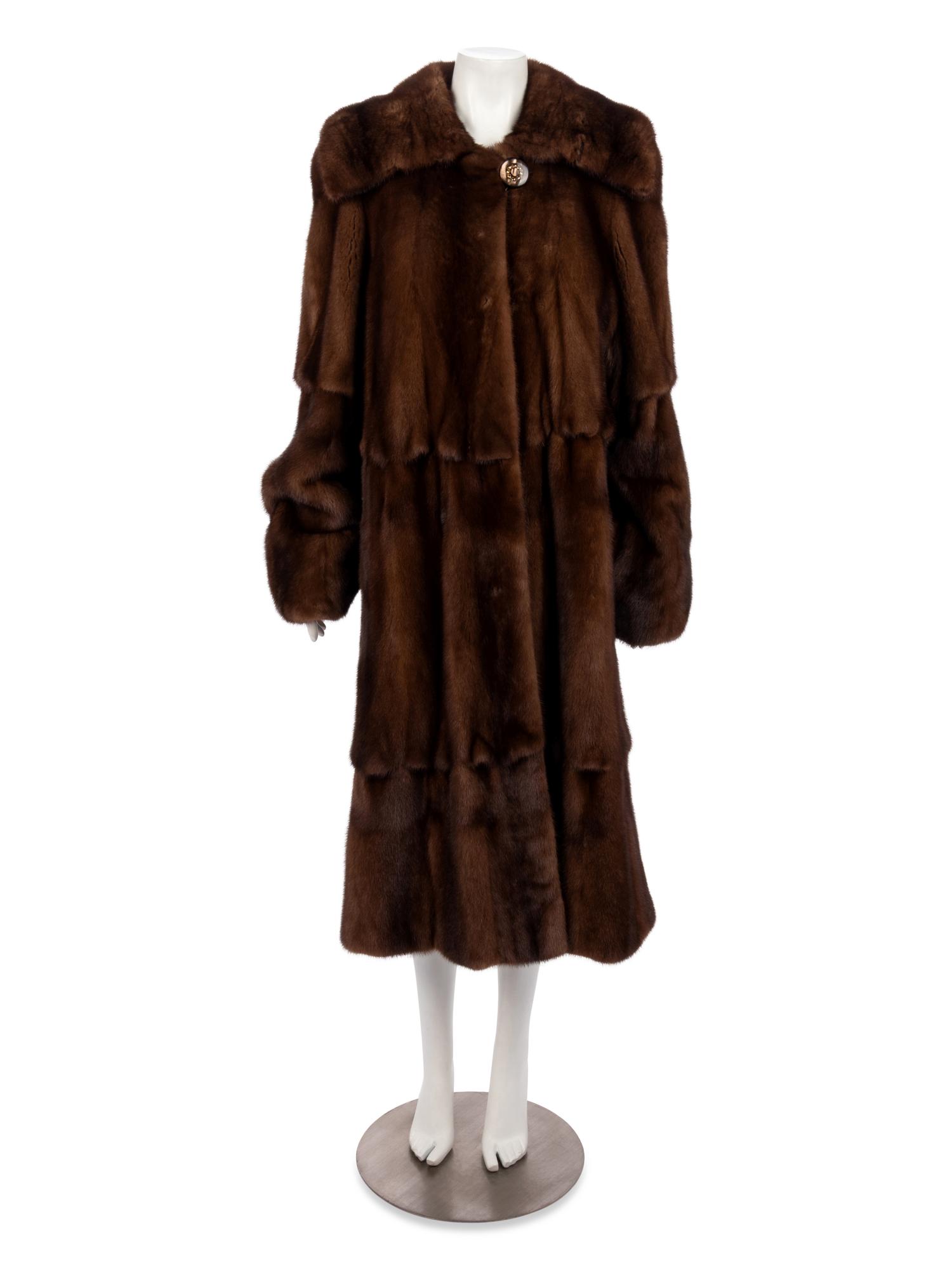 Birger Christensen Mink Fur Coat, 1990-2000s