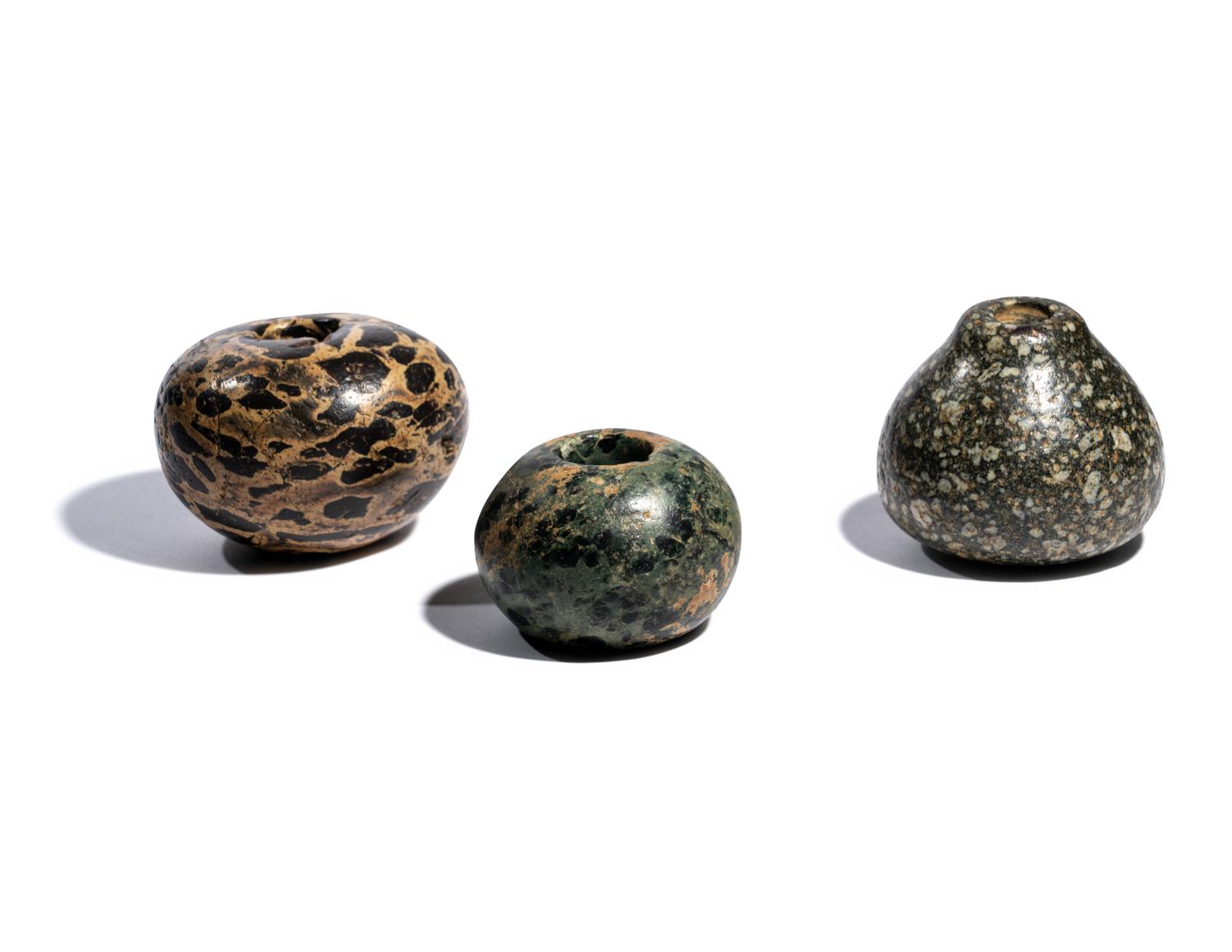 Three Mesopotamian Stone Mace Heads