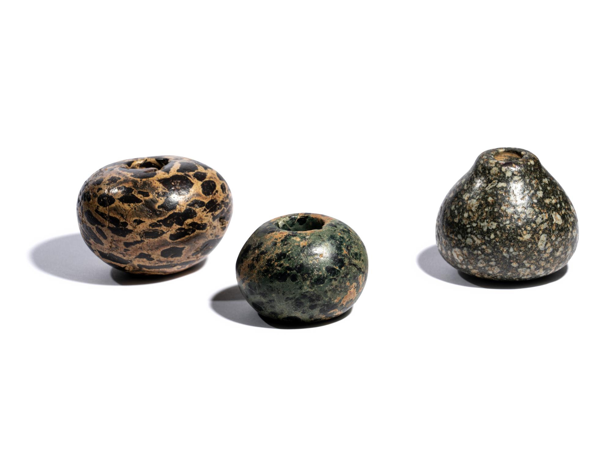 Three Mesopotamian Stone Mace Heads