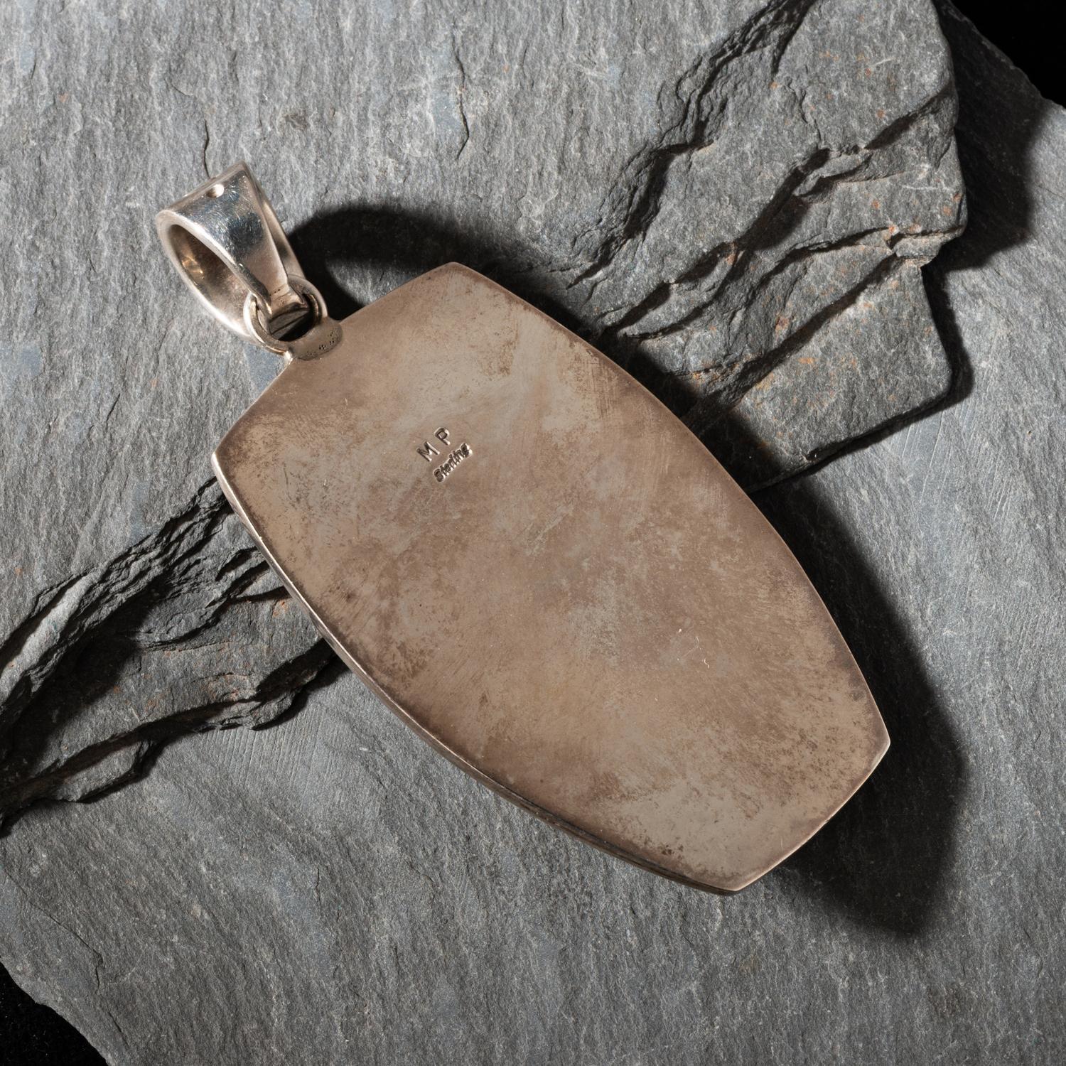 Michael Perry (Diné, b. 1972) — Sterling Silver and Coral Pendant