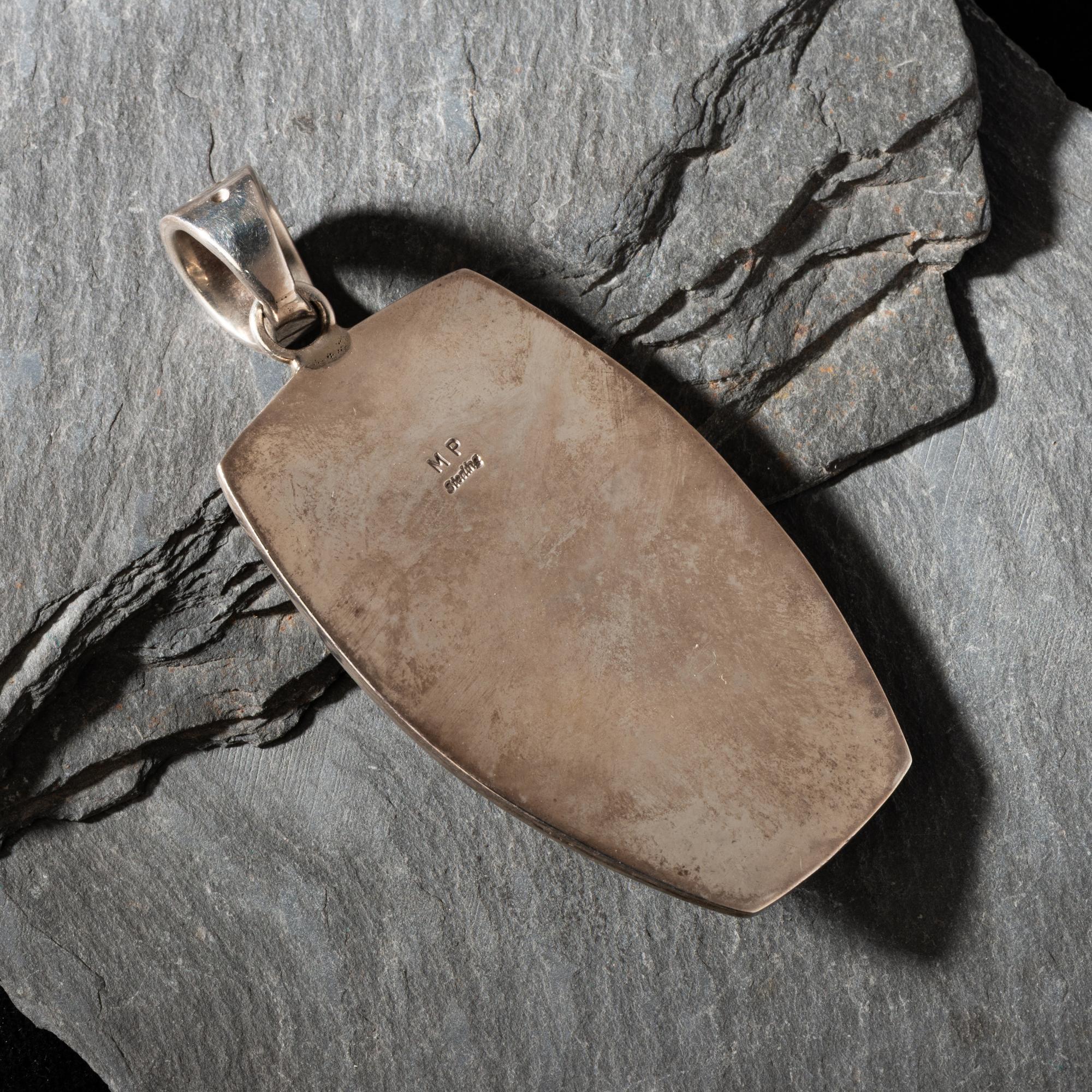 Michael Perry (Diné, b. 1972) — Sterling Silver and Coral Pendant