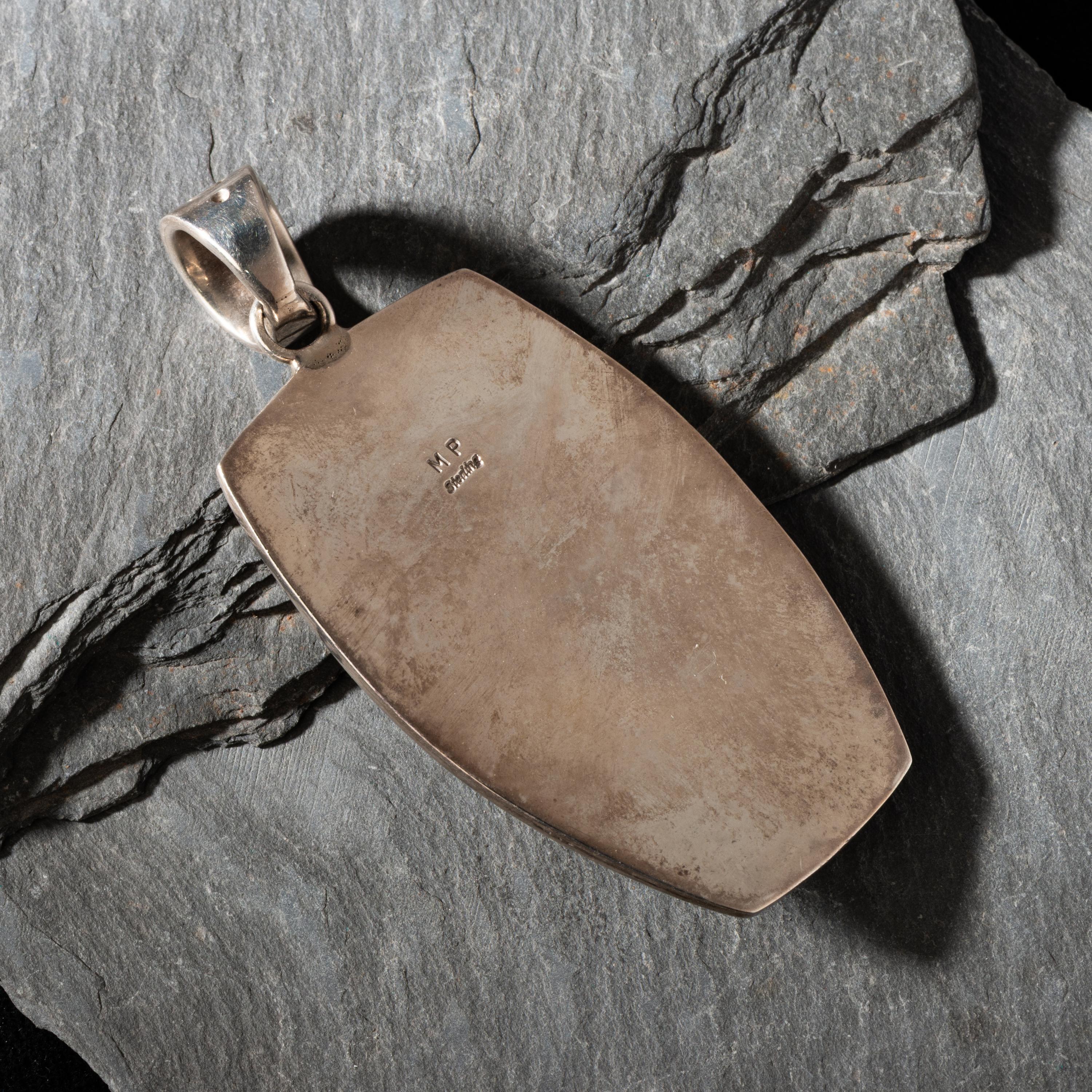 Michael Perry (Diné, b. 1972) — Sterling Silver and Coral Pendant