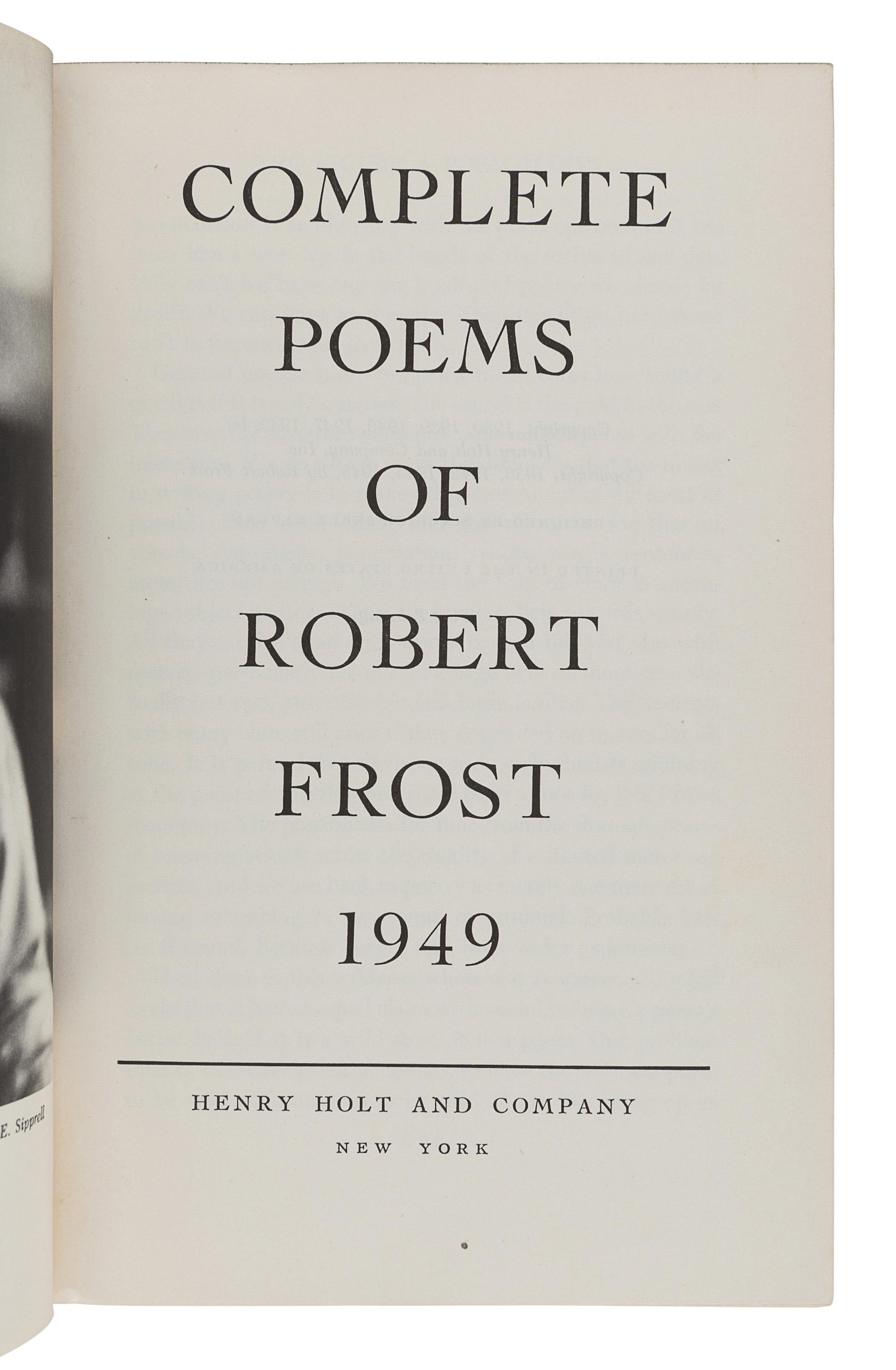 FROST, Robert (1874-1963). A group of 5 signed trade editions, comprising: