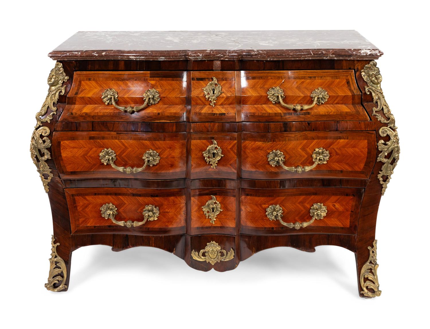 A Regence Style Gilt-Bronze-Mounted Kingwood and Tulipwood Commode — 19TH CENTURY