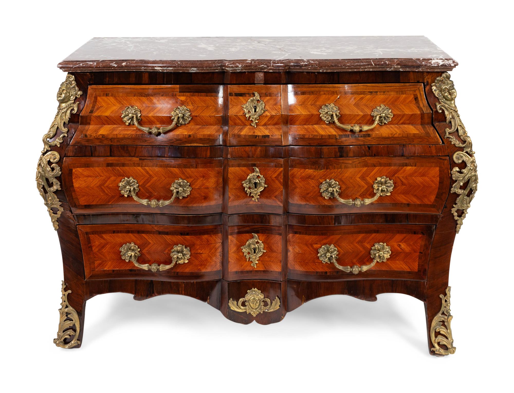 A Regence Style Gilt-Bronze-Mounted Kingwood and Tulipwood Commode — 19TH CENTURY