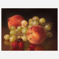 Robert Spear Dunning (American, 1829–1905) Still Life with Peaches, Grapes and Cherries