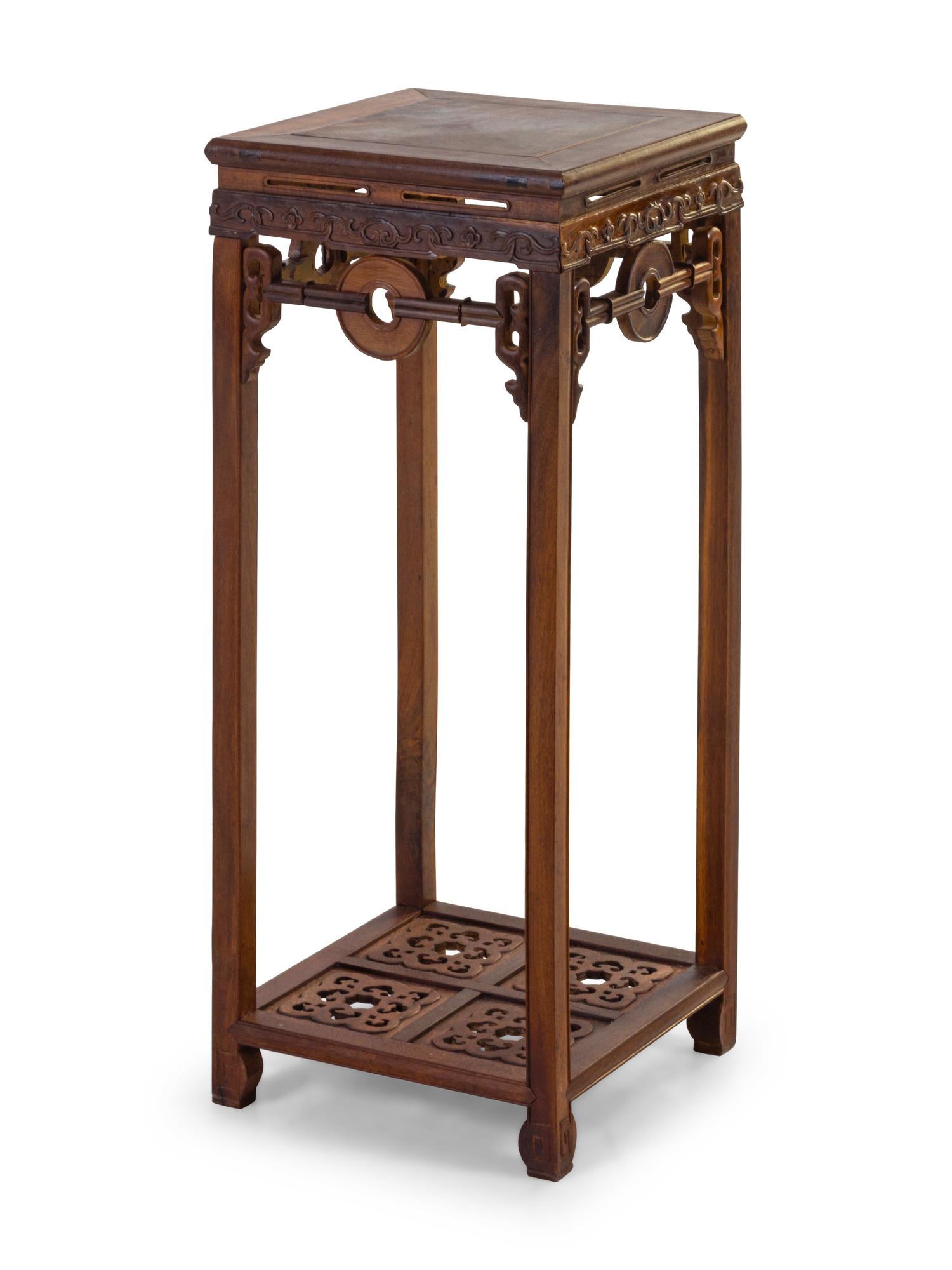 A Chinese Jichimu Wood Square Side Stand