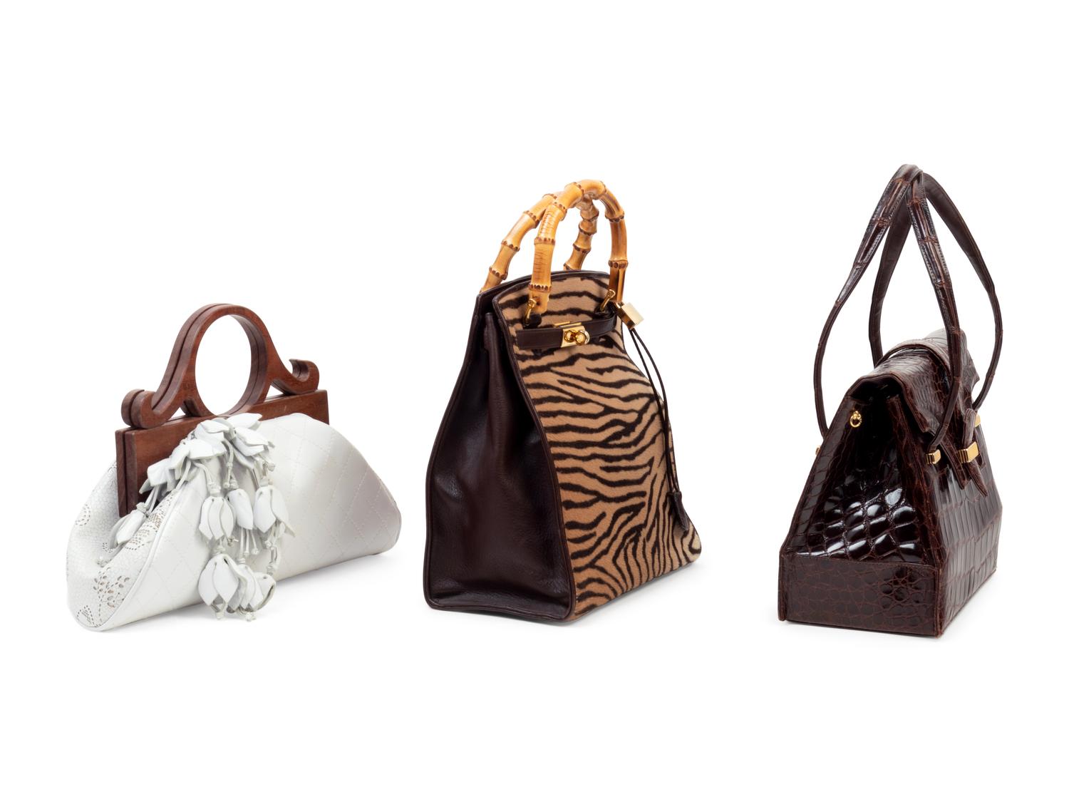 Three Designer Bags: One Kleinberg Sherrill, One Anthony Luciano, and One Revillon