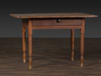 A Late Federal Red-Stained Maple and Pine One-Drawer Tavern Table