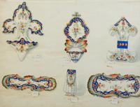 A Pair of Framed Works on Paper Depicting French Porcelain Examples — 19TH CENTURY