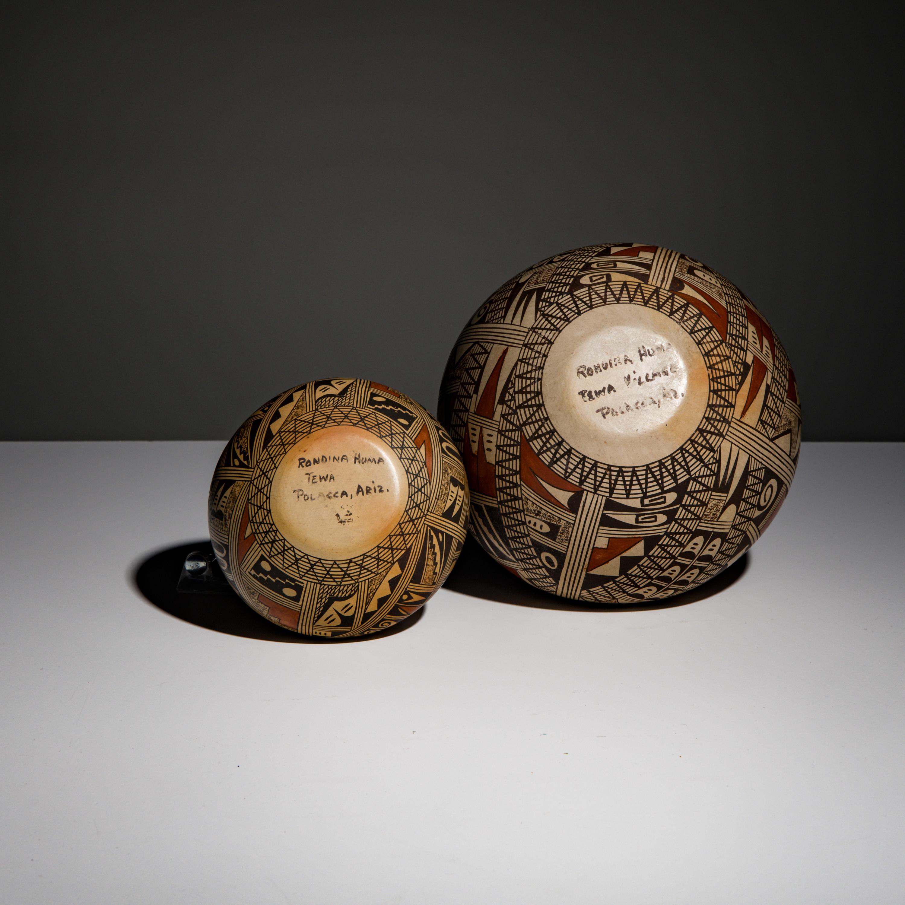 Rondina Huma (Hopi, b. 1947) — Polychrome Pottery Jars