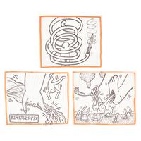 Keith Haring (American, 1958–1990) — A group of three works from Against all odds , 20 Drawings, 1990