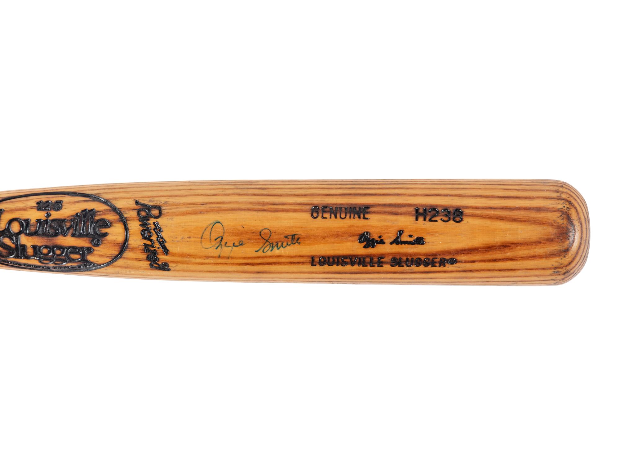 A 1988-89 Ozzie Smith Signed Autograph Game Issued Professional Bat (PSA Letter)