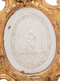 A Venetian Giltwood and Etched Glass Mirror