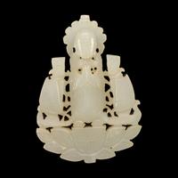 A Small Chinese White Jade Figural Group